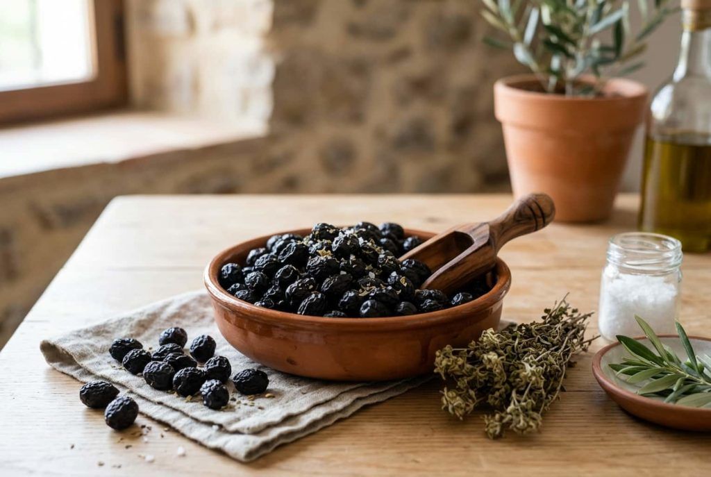 como hacer aceitunas negras secas